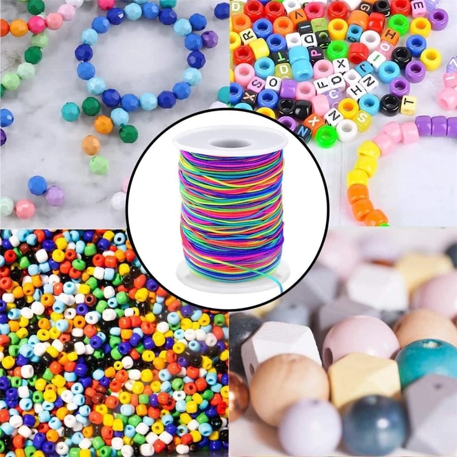 Corde de Bracelet extensible de 1mm, cordon élastique arc-en-ciel robuste pour la fabrication de bijoux, colliers, perles et artisanat — 4/10