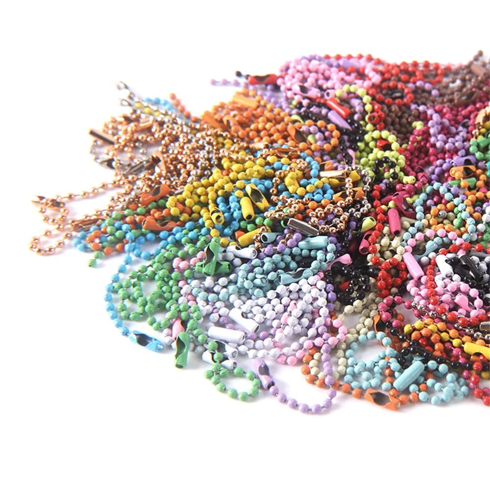Chaînes de perles à billes, 20/40/80/100 pièces, adaptées au porte-clés/étiquette, connecteur d'étiquette à main pour bricolage de bracelets, accessoires de fabrication de bijoux — 2/6